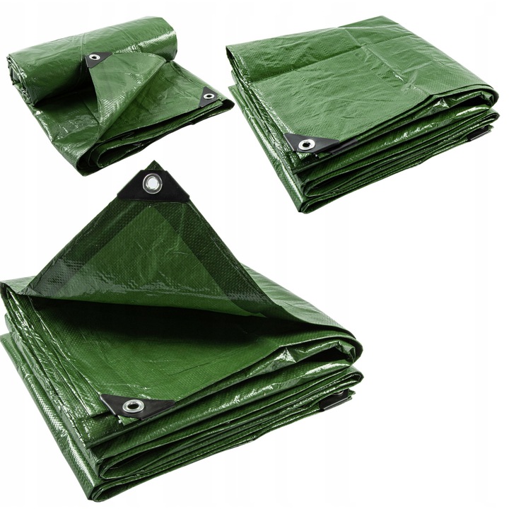 Prelata 6x12 m, 120g/m2, verde, rezistenta la UV, utilizare universala