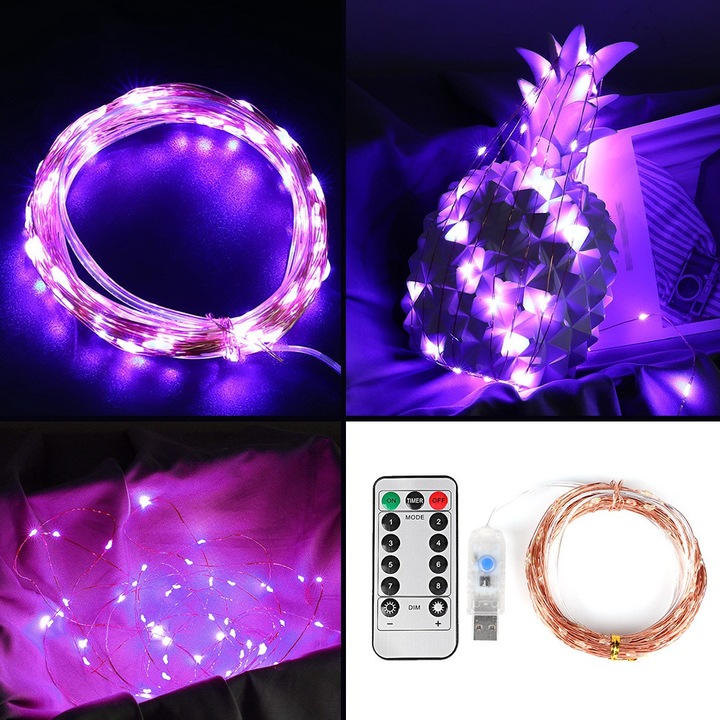 Banda LED SMART Bluetooth 10m, 100 LED-uri, IP65, multicolor