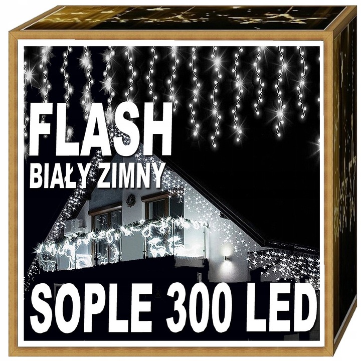 Светеща завеса, 300 LED-а, дължина 13м, ярки цветове, бяла изолация