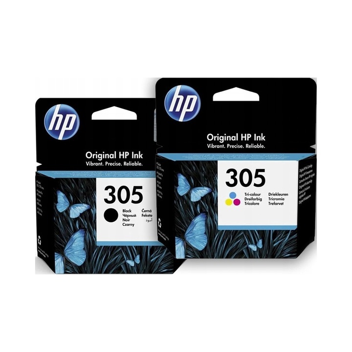 Set cartuse originale HP 305, negru + colorat, 120 pagini, 100 pagini