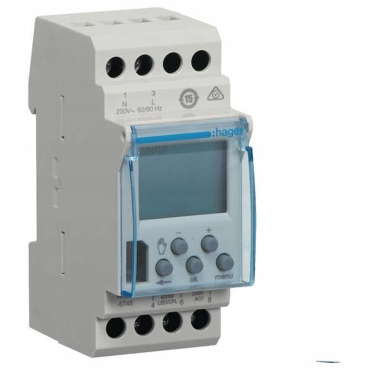 Programator saptamanal Hager EGN103, 16A, digital, cu rezerva de functionare