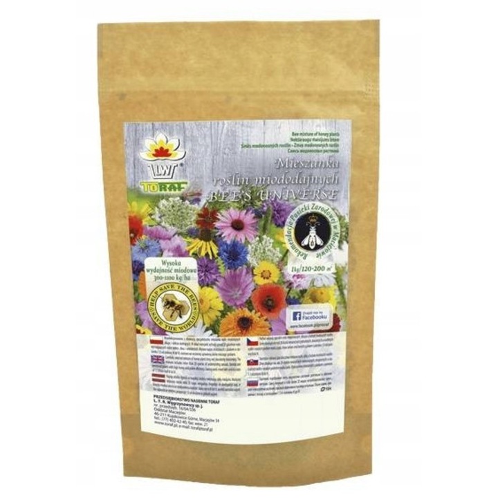 Mieszanka plante miododajnice Toraf 500g, 20 specii, multicolor, 30-100cm