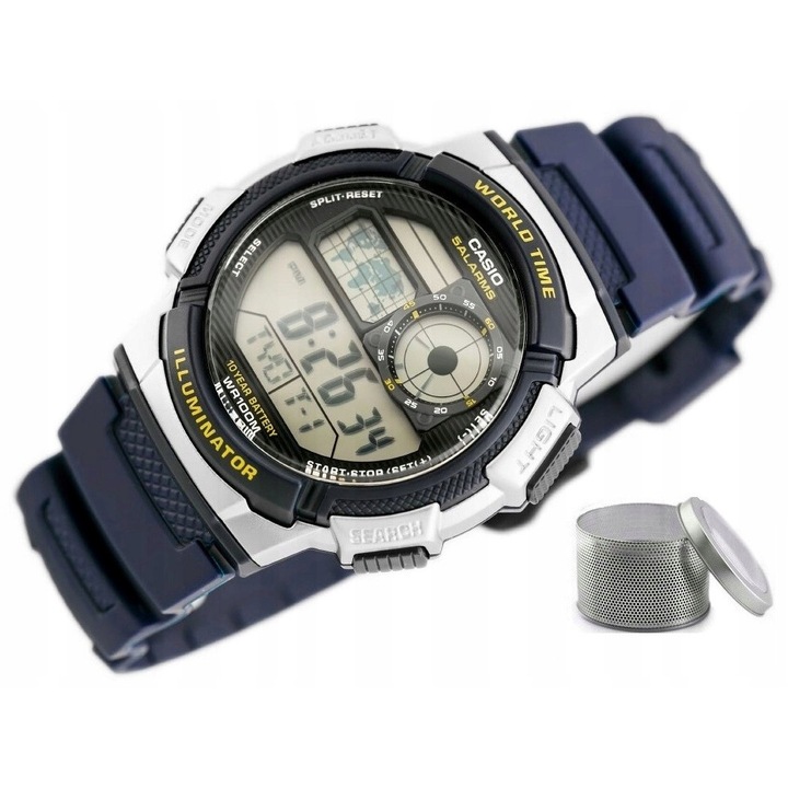 Детски часовник Casio, модел ZD073, гранат, 43x46мм, с гравиране и кутия