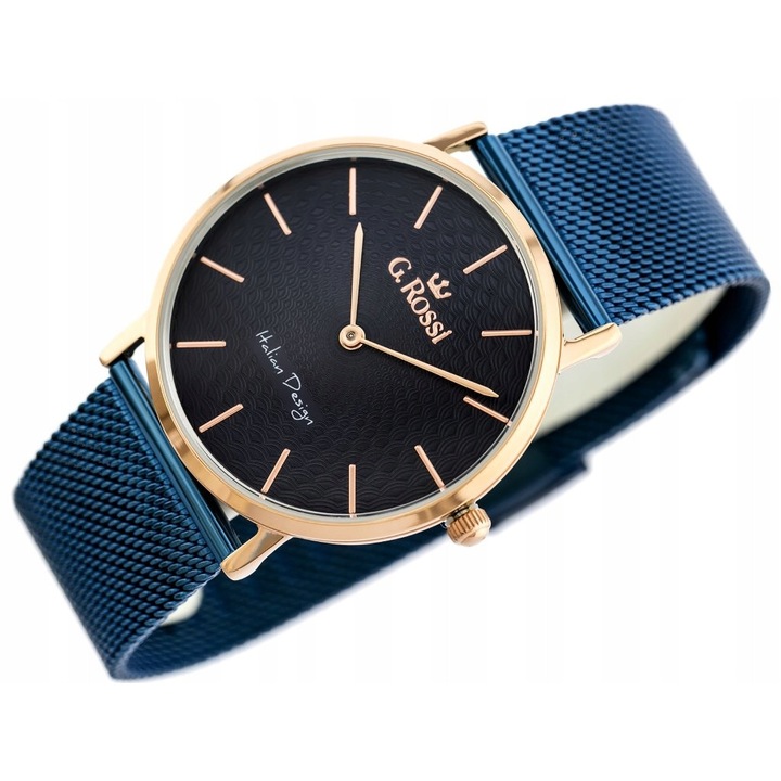 Ceas de dama G. Rossi zg775i, mecanism MIYOTA, bratara granat, carcasa rosegold, 39x43x7mm, set cu cutie si gravura