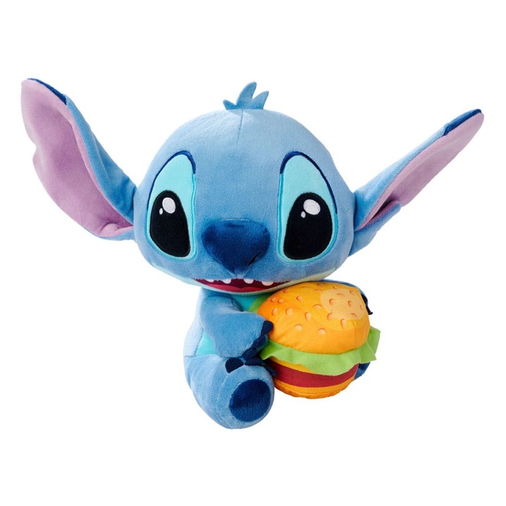Stitch plüssjáték burgerrel 25 cm - Lilo & Stitch, többszínű