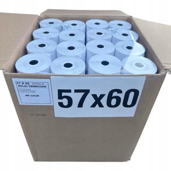 Rola termica BIUMAX 57mm x 60m, set 80 bucati, fara BPA