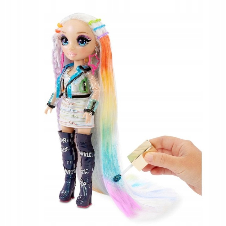 Set Rainbow High Amaya, salon de coafura 5 in 1, accesorii, par colorat, multicolor