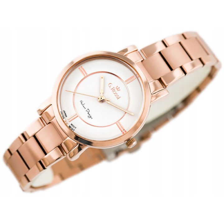 Ceas de dama G. Rossi zg693e, rosegold, mecanism MIYOTA, 32x39x7,5mm, set cu cutie si grawer
