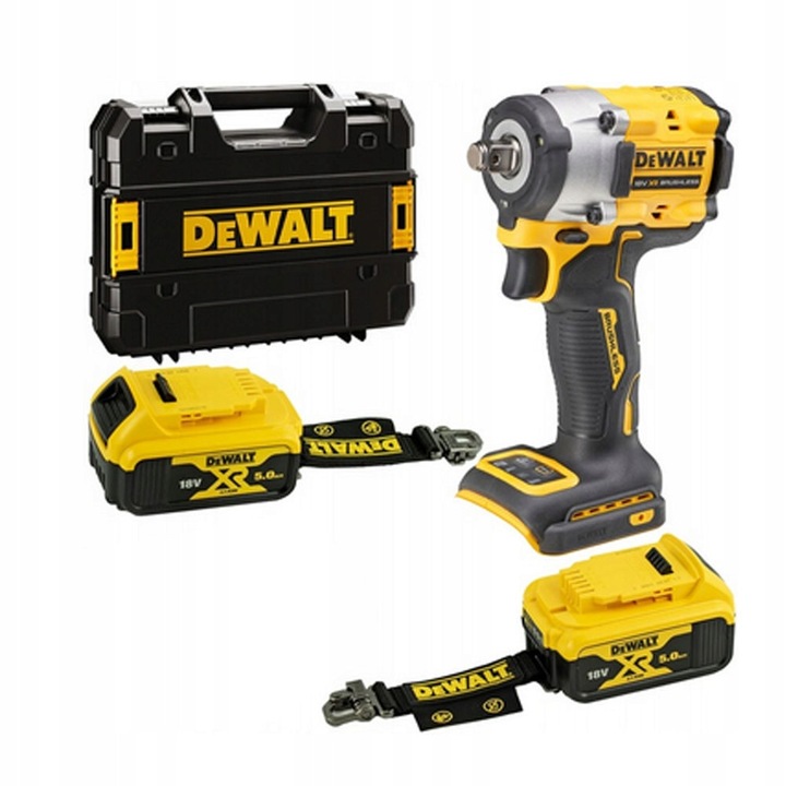 Cheie cu impact DeWalt DCF921P2LRT, 18V, 2 acumulatori Li-Ion 5Ah, 406Nm, 125x60x208mm, set