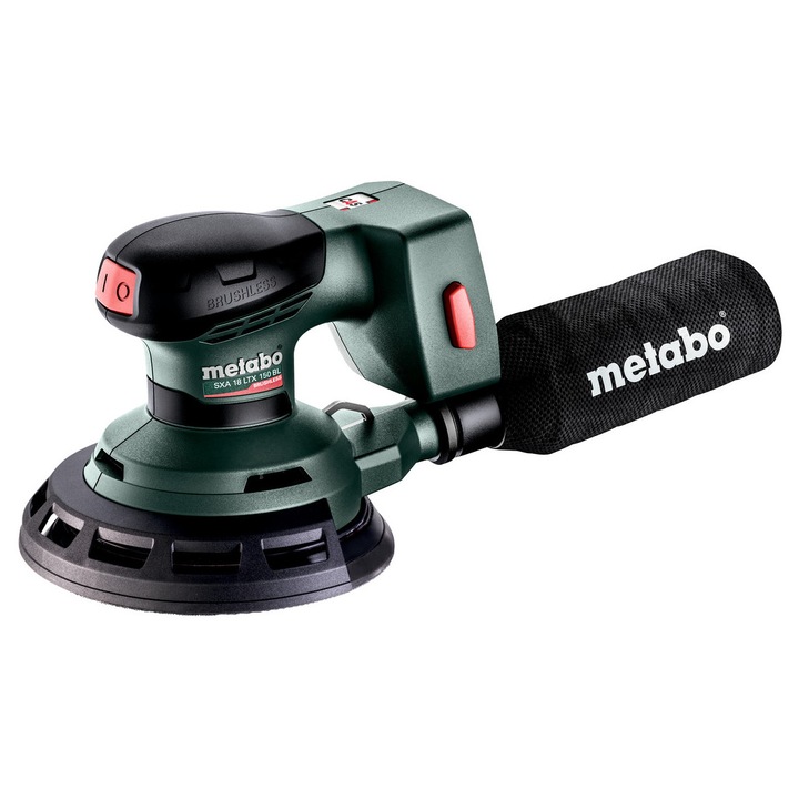 Акумулаторен ъглошлайф Metabo SXA 18 LTX 150 BL, 150 мм, комплект с шлифовъчен диск и текстилна торба за прах