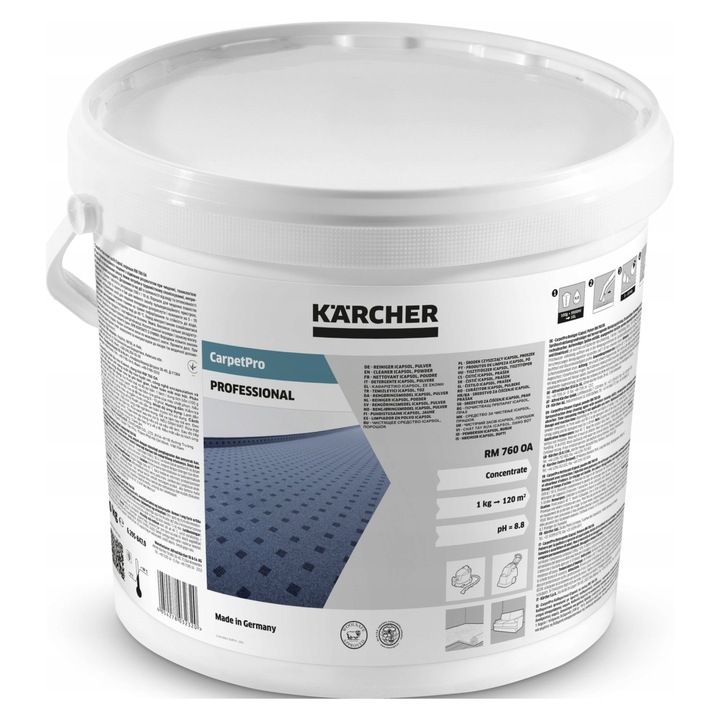 Solutie curatat covoare Karcher RM 760, 10 kg, eficienta in eliminarea petelor, fara clatire