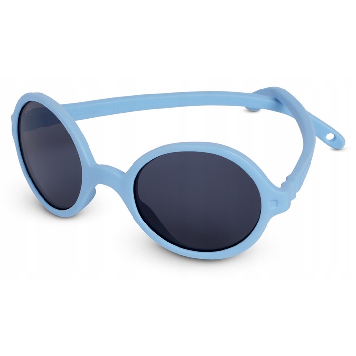 Ochelari de soare copii, KiETLA, WaZZ, UV400, albastri, set cu etui si opasa