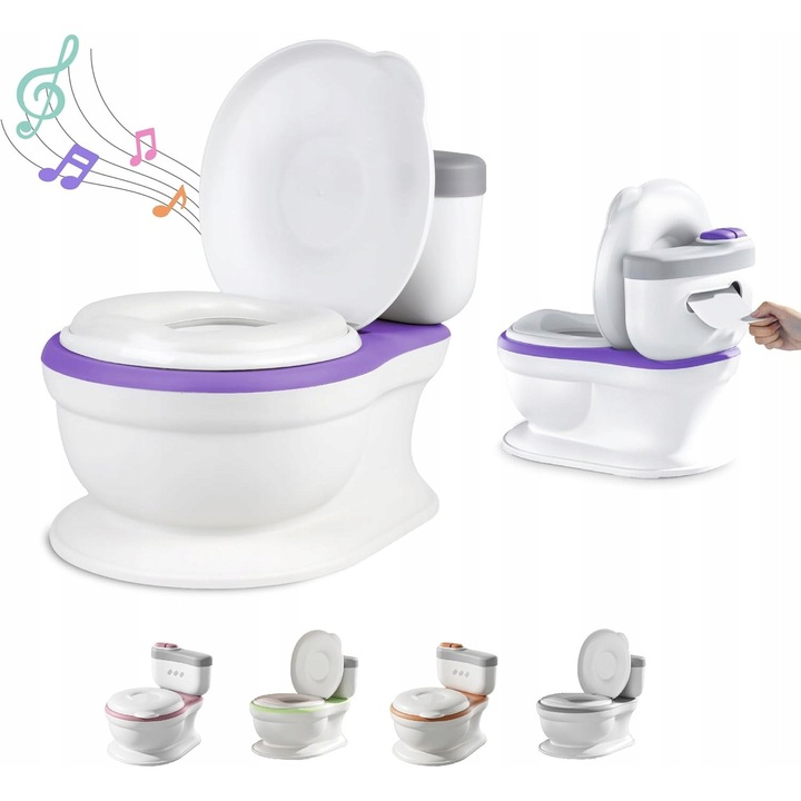 Nocnik interactiv, Superbe Bebe, alb, cu dzwieki si muzica, usor de curatat