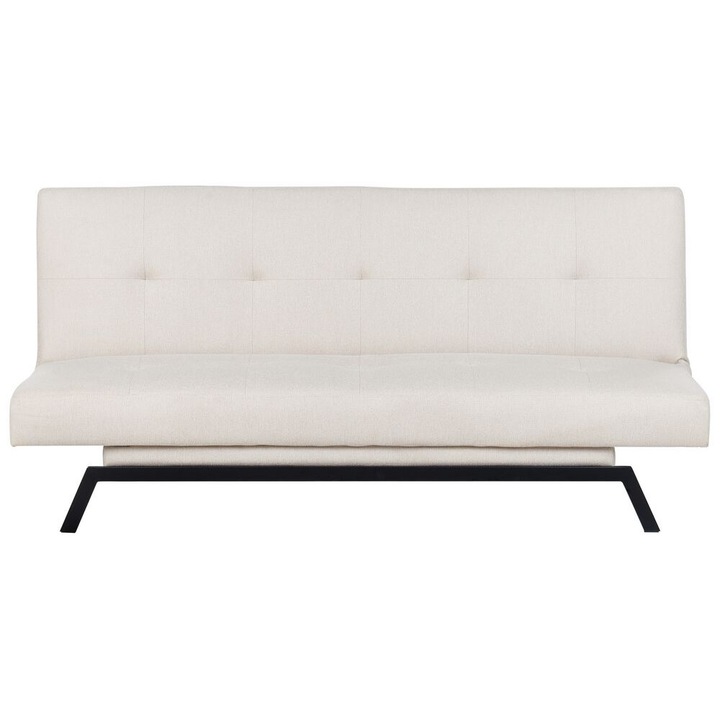 Canapea extensibilă Beliani Leeds, alb, 3 locuri, 188x93x85cm