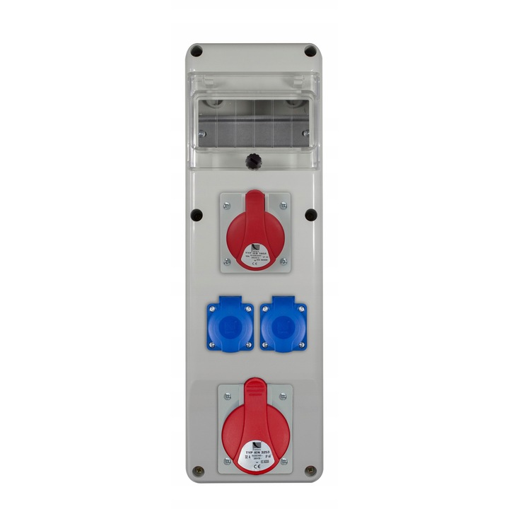 Tablouri electrice R-BOX SLIM-6, 2xGniazdo 250V/16A, 1xGniazdo 32A/5p, IP44, 250x200x92mm