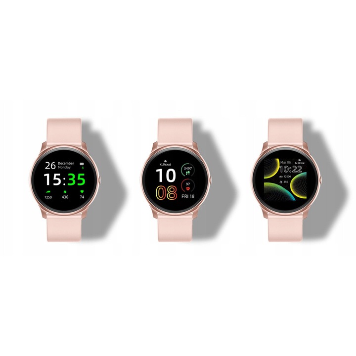 Смарт часовник G. Rossi, модел ZG312, мониторинг на пулса, 7 спортни режима, бял, 45x10.8мм