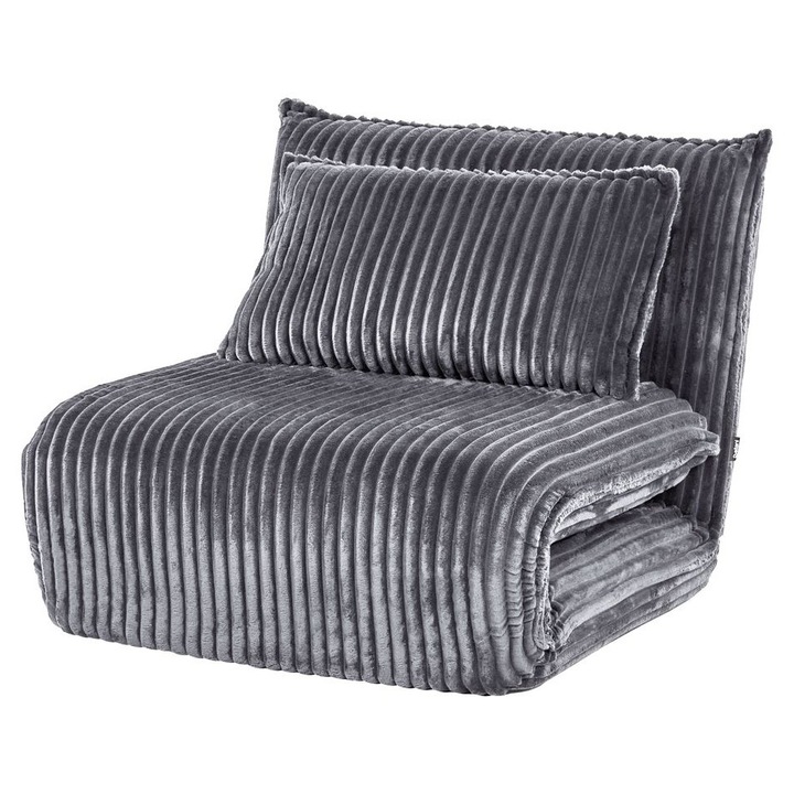 Canapea extensibila single Lysekil Velur Gri