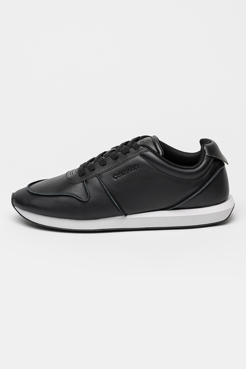 CALVIN KLEIN JEANS, Pantofi sport din piele Retro Runner, Negru