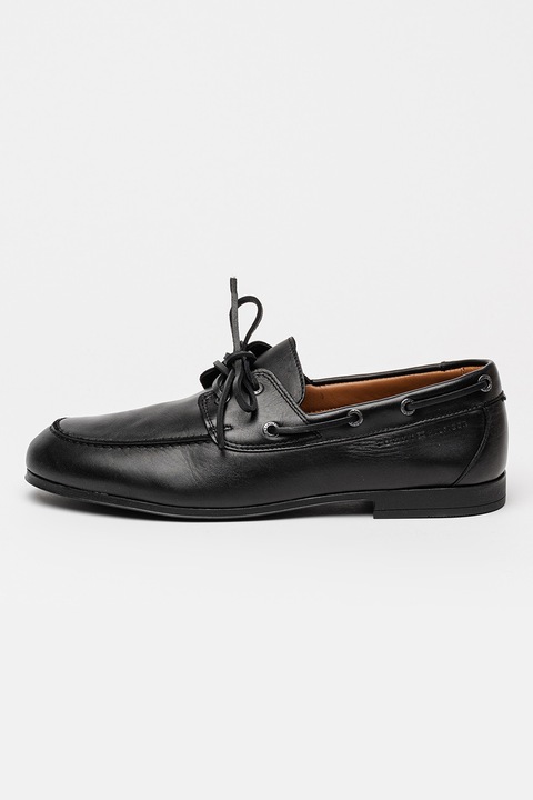 Tommy Hilfiger, Кожени обувки Flexible Slim, Черен