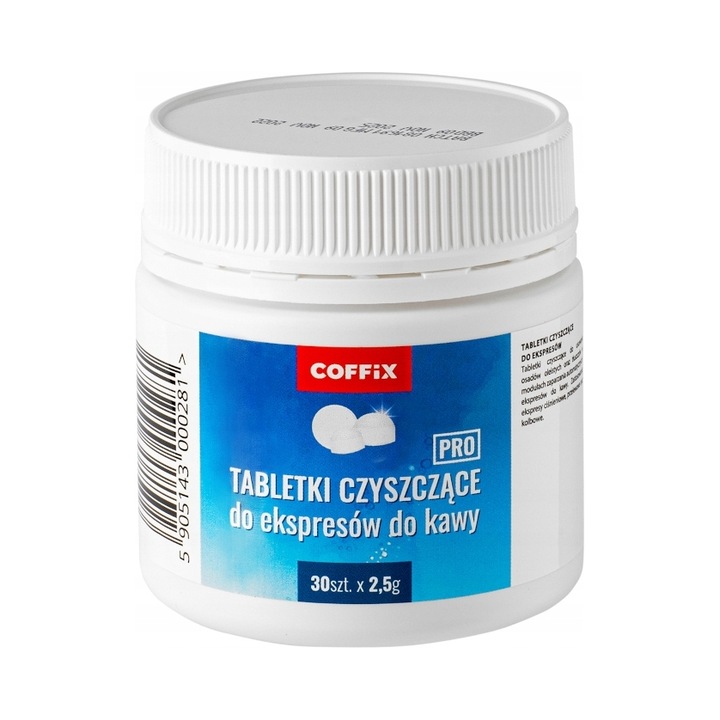 Tablete de curatare pentru espressoare, Coffix, set 30x2,5g, compatibile cu espressoare profesionale