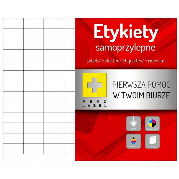 Set etichete autoadezive Dalpo 38x21,2 mm, 65 etichete pe foaie, alb, 6500 etichete in pachet