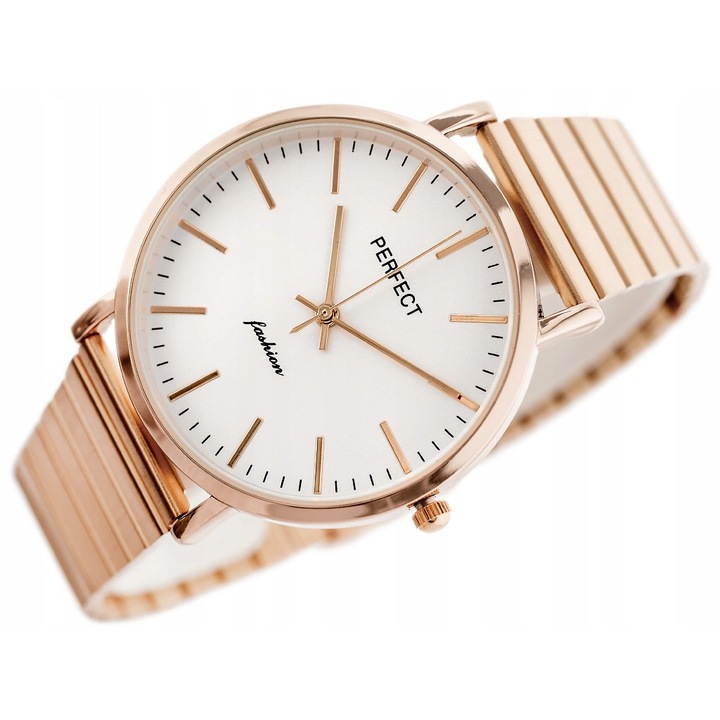 Ceas de dama Perfect zp986d, mecanism japonez, bratara rosegold, 36x40x6mm, set cu cutie si geanta de cadou, grawer personalizat