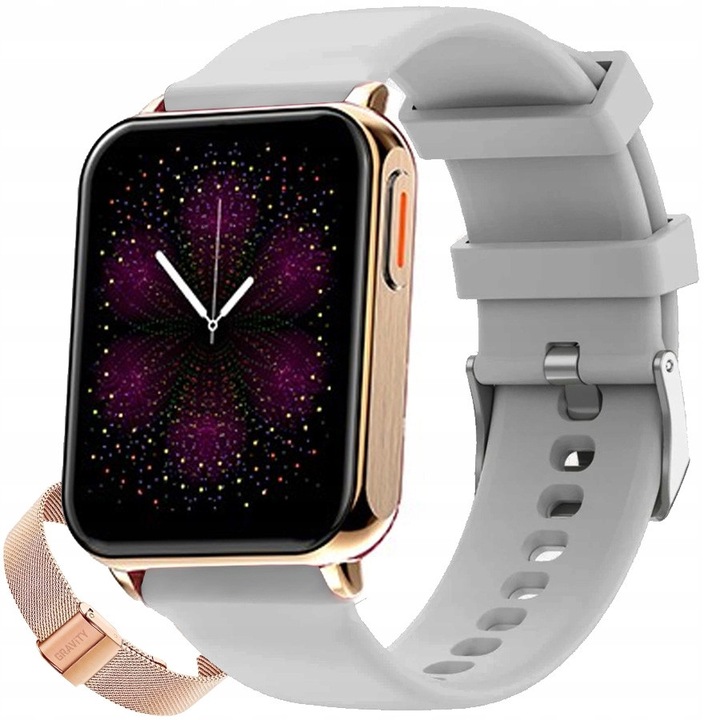 Smartwatch Gravity GT17-4, 1,78" AMOLED, rezistent la apa IP68, auriu/gri