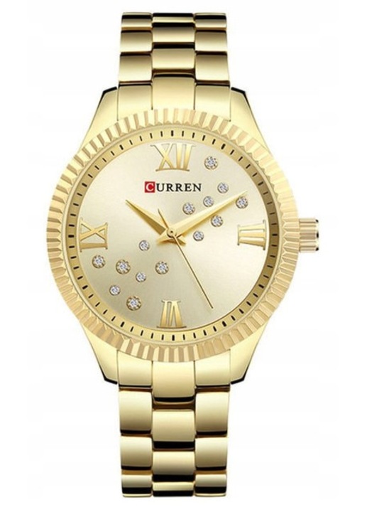 Ceas dama Curren 9009, mecanism quartz, bratara metalica, culoare aurie, dimensiuni 37x10mm