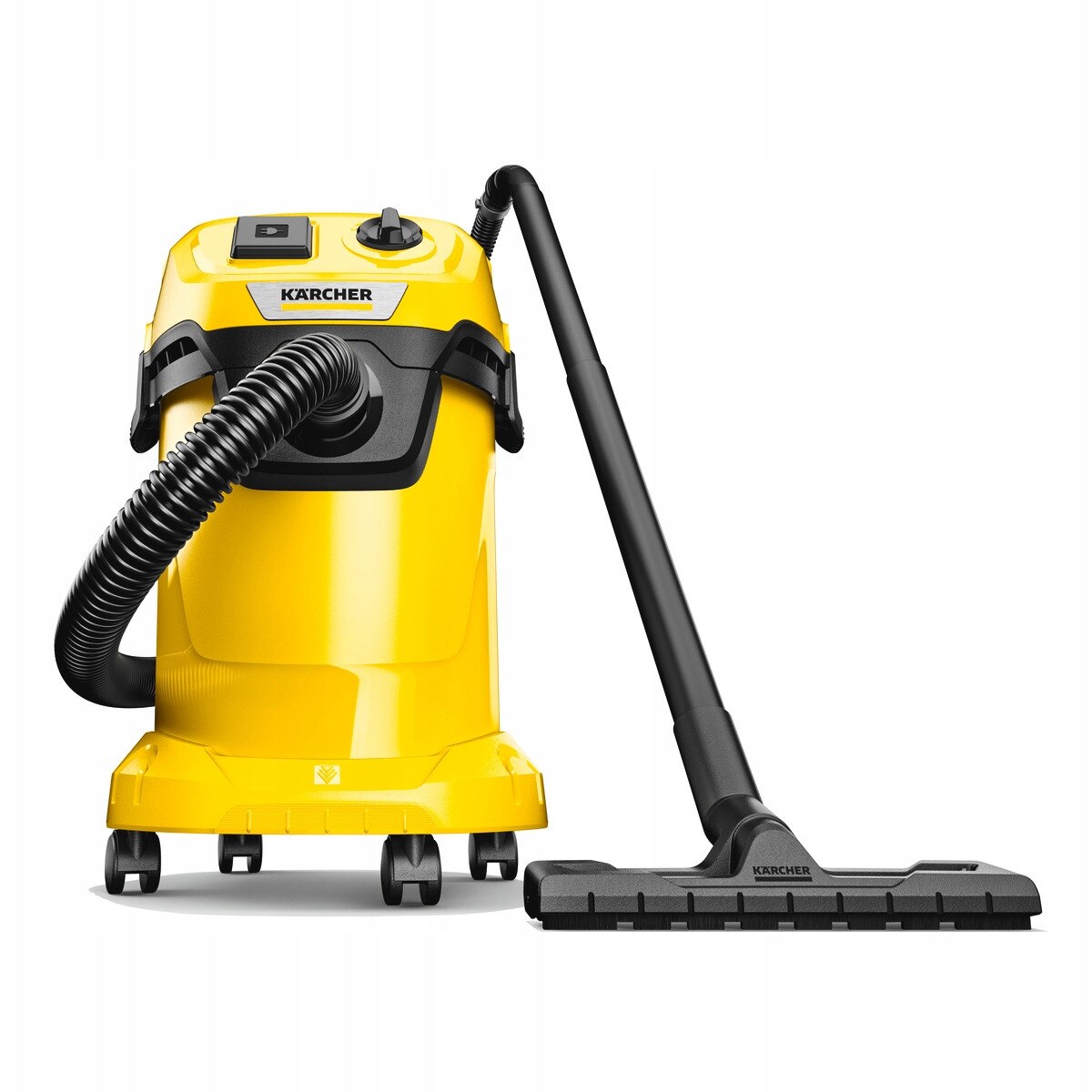 Aspirator universal Karcher WD 3, 1000 W, 19L, galben, 4m cablu, 2m furtun