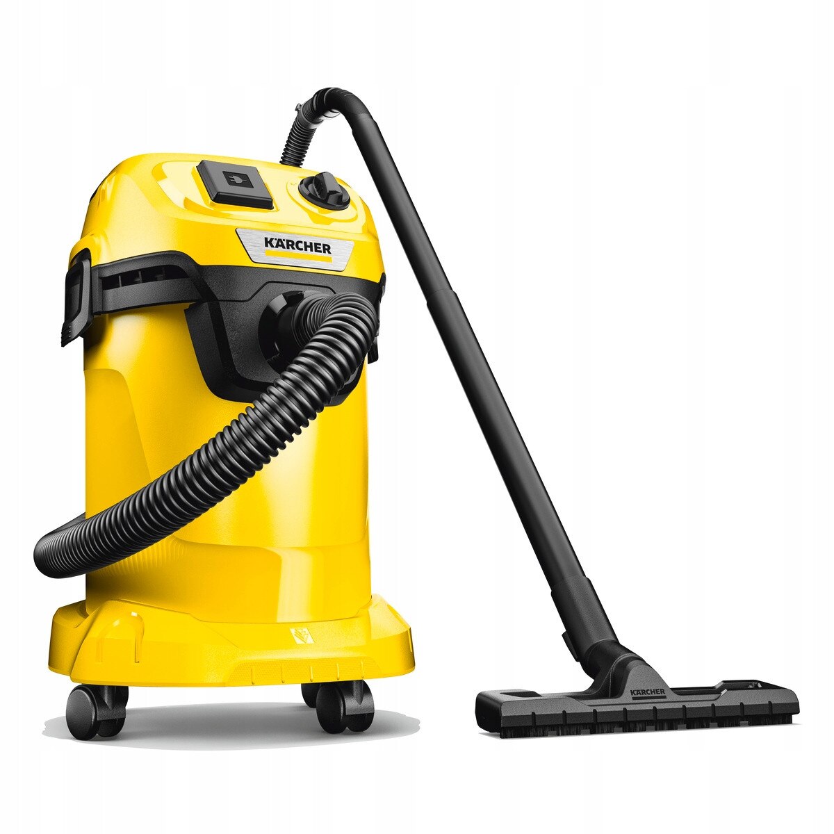 Aspirator universal Karcher WD 3, 1000 W, 19L, galben, 4m cablu, 2m furtun