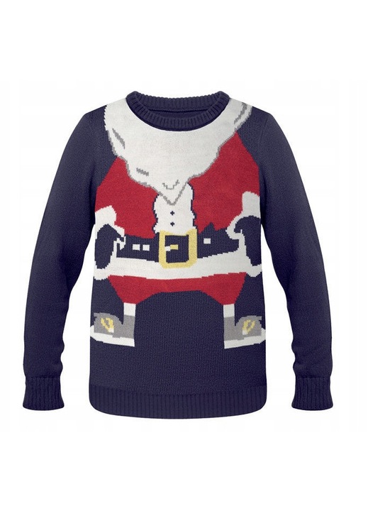 Férfi pulóver, karácsonyi, sötétkék, L-XL INTL