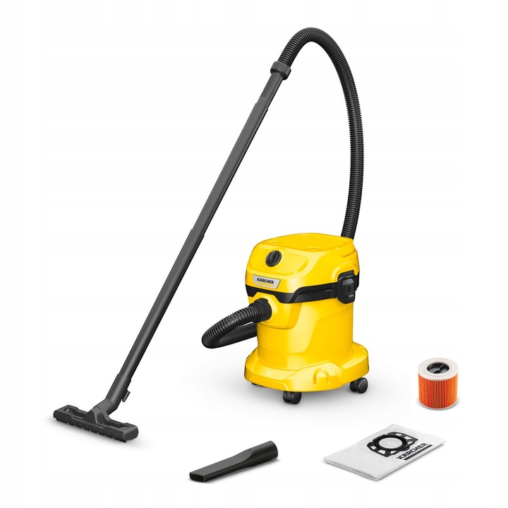 Aspirator Karcher WD 2, 1000 W, 15 l, functie de suflare, 4 m cablu, 1,8 m furtun