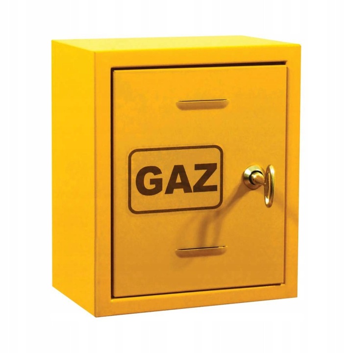 Dulap gaz 300x250x180, galben, cu inchidere pe cheie, cu orificii de ventilatie