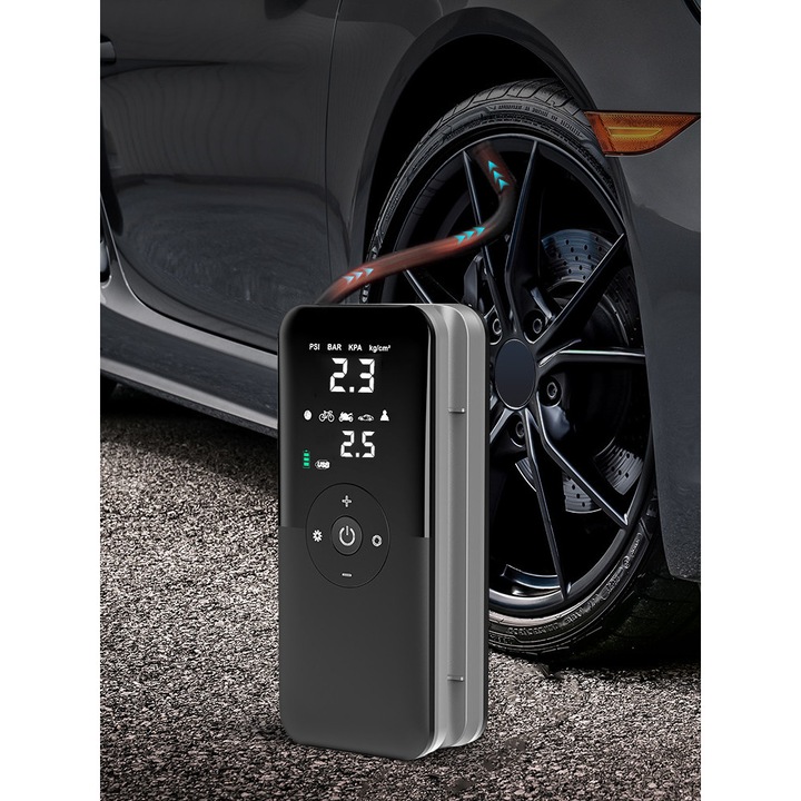 Compresor auto fara fir FreedConn T3106-1S, 5200mAh, 150 PSI, cu LED