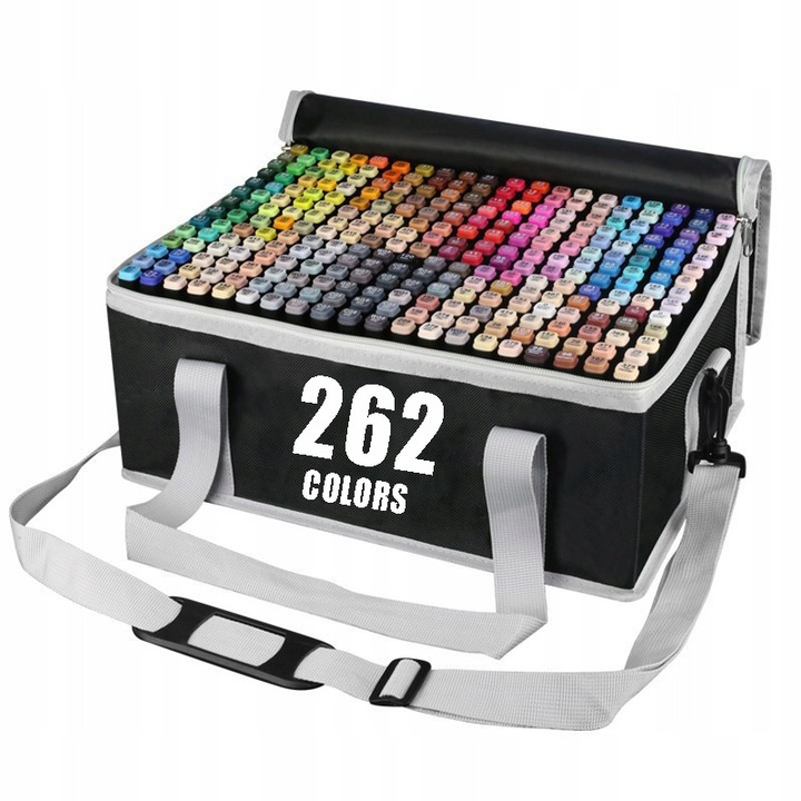 Set markere alcoolice Touch Art Pro 262 culori, etui cu organizator, multicolor