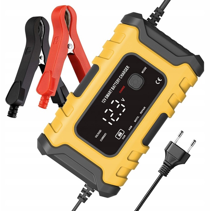 Redresor auto cu microprocesor, FOXSUR FBC 1206E, 6A, LCD, 12V, 15,8x8,5x6,3cm