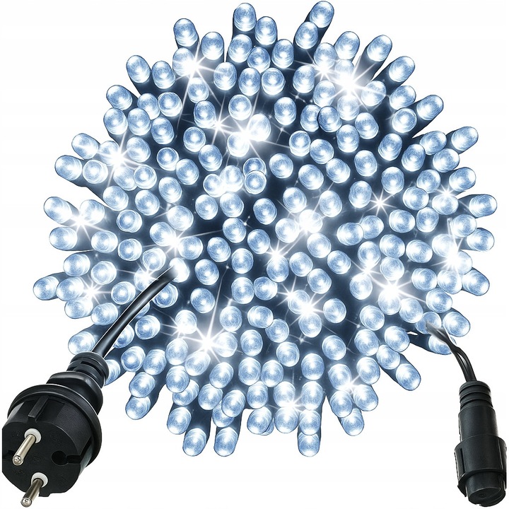 Коледни лампички външни 1000 LED, студено бели, захранване от мрежата, комплект