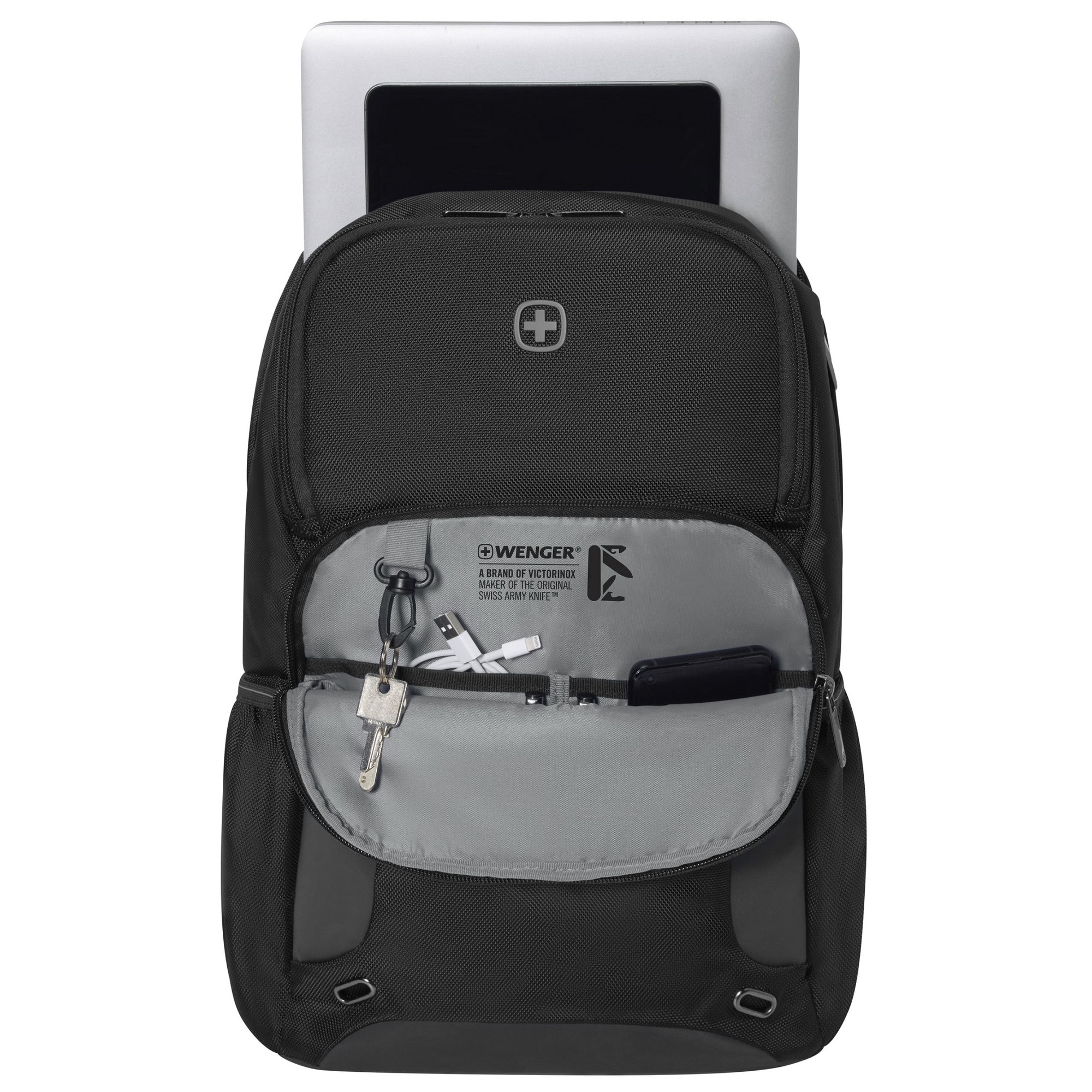Rucsac laptop Wenger XE Tryal, buzunar tableta, textil, negru/gri, 15.6 inch