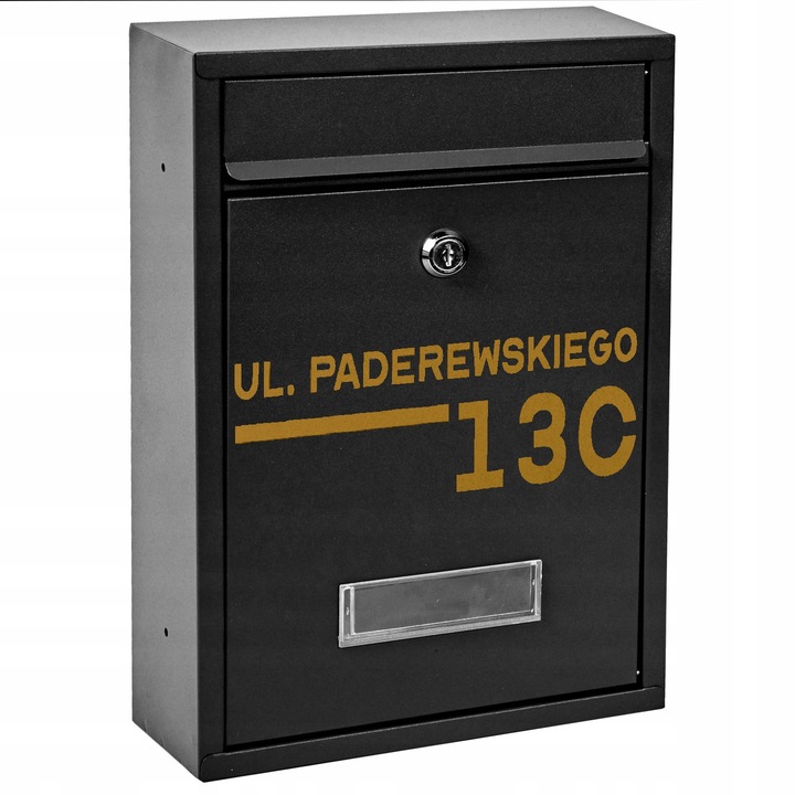 Cutie postala MTEC RIB din otel galvanizat, neagra, 32x21,5x9cm, montaj simplu, set de montaj inclus