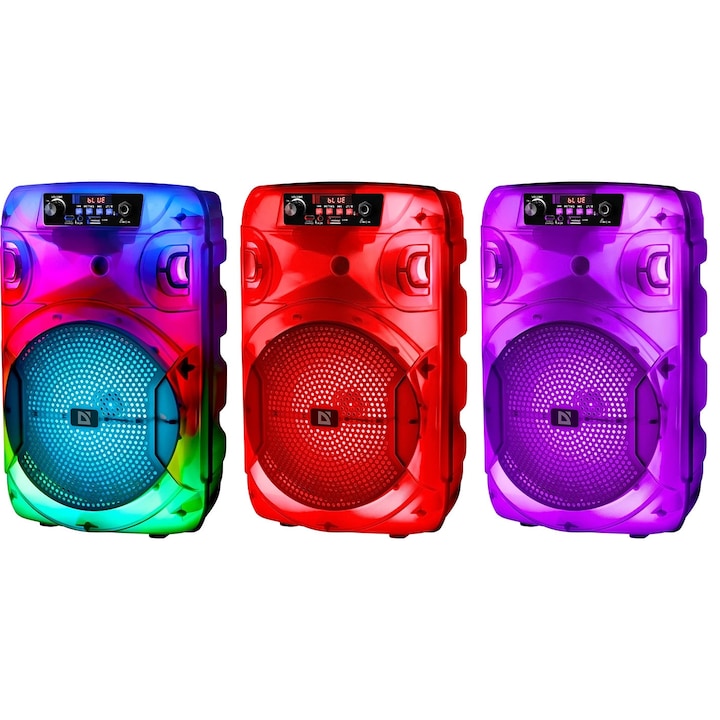 Boxa portabila Defender BOOMBOX BOOMER 12, 15W, Bluetooth, neagra, set complet