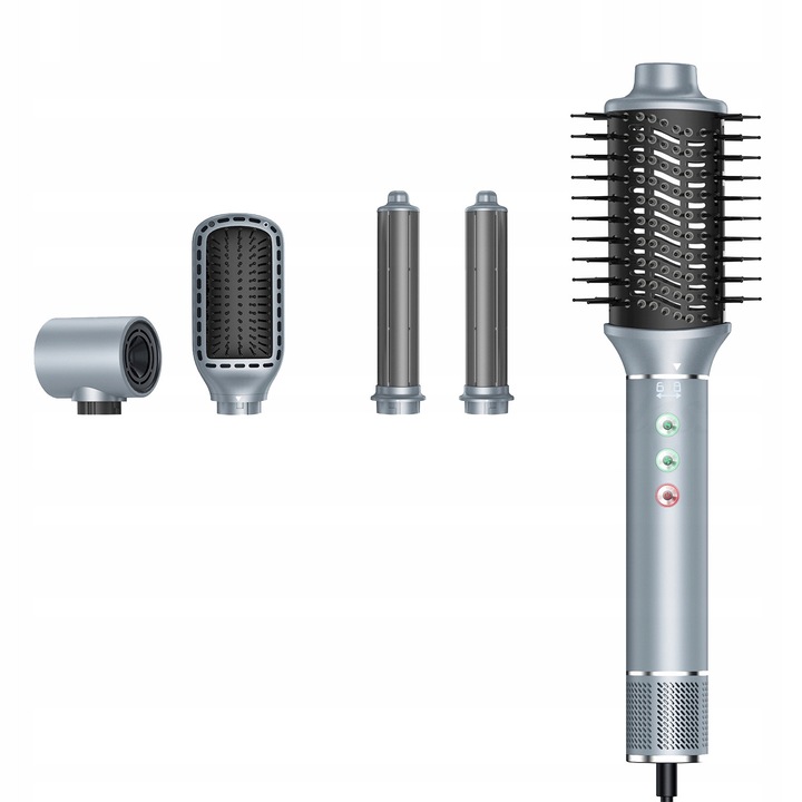 Perie de par electrica 5 in 1, set cu uscator, perie de indreptat, perie volumizanta si 2 ondulatoare 30 mm, fara marca