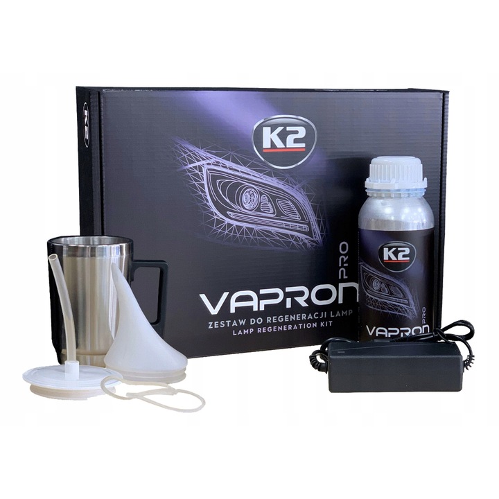K2 Vapron Set de Regenerare pentru Lampi Reflectoare, 600ml, cu accesorii, pentru utilizare profesionala