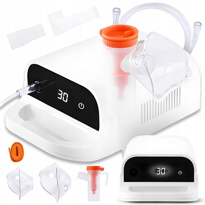 Inhalator nebulizator pentru copii si adulti, 2 masti, filtre