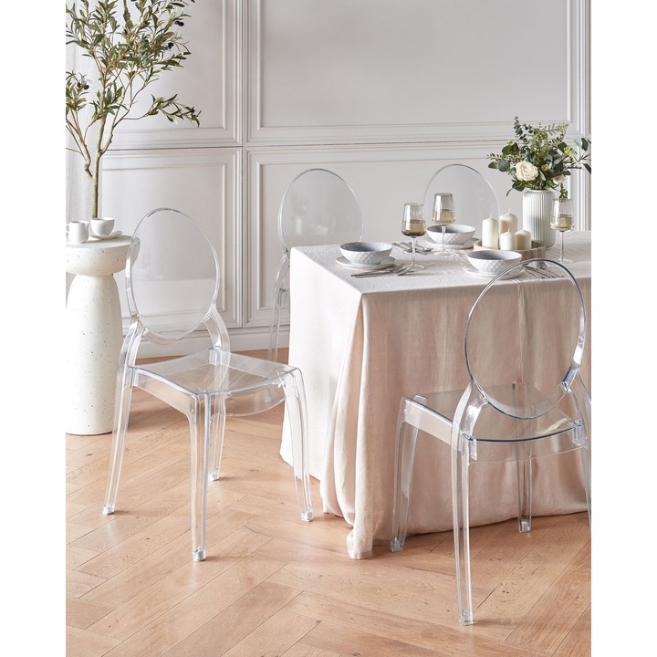 Set de 4 scaune dining Merton Transparent