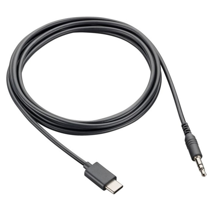 Cablu adaptor audio 3.5mm, Poly Plantronics, negru, USB-C