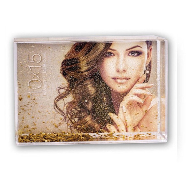 Ramă foto cu lichid ZEP Shake Gold, 10x15 cm