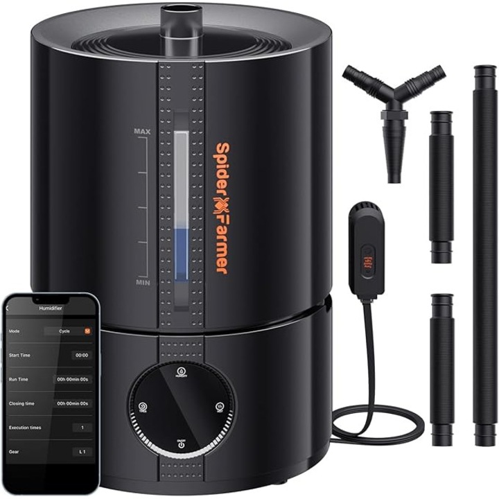 Umidificator desktop 300ml, design textura lemn, LED colorat, aromaterapie