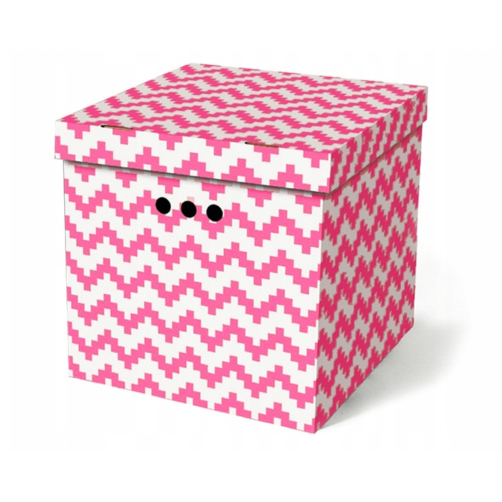 Cutie depozitare cu capac, DekorHome, roz, 33x30,2x30cm, pliabila, stivuibila