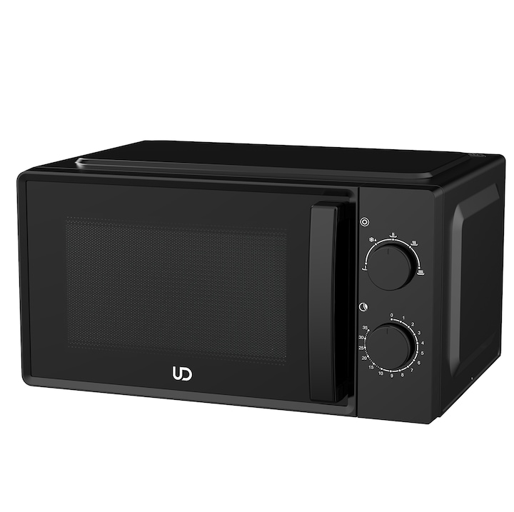 Cuptor cu microunde UD MM20LH-BK, 20L, 700W, Control mecanic, Negru