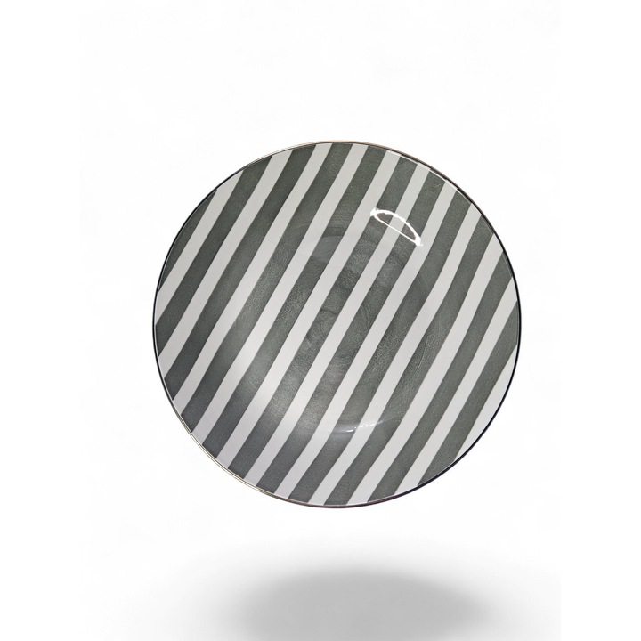 Mélytányér kerámia, Kamipex, 20 cm, 550 ml, fehér szürkével